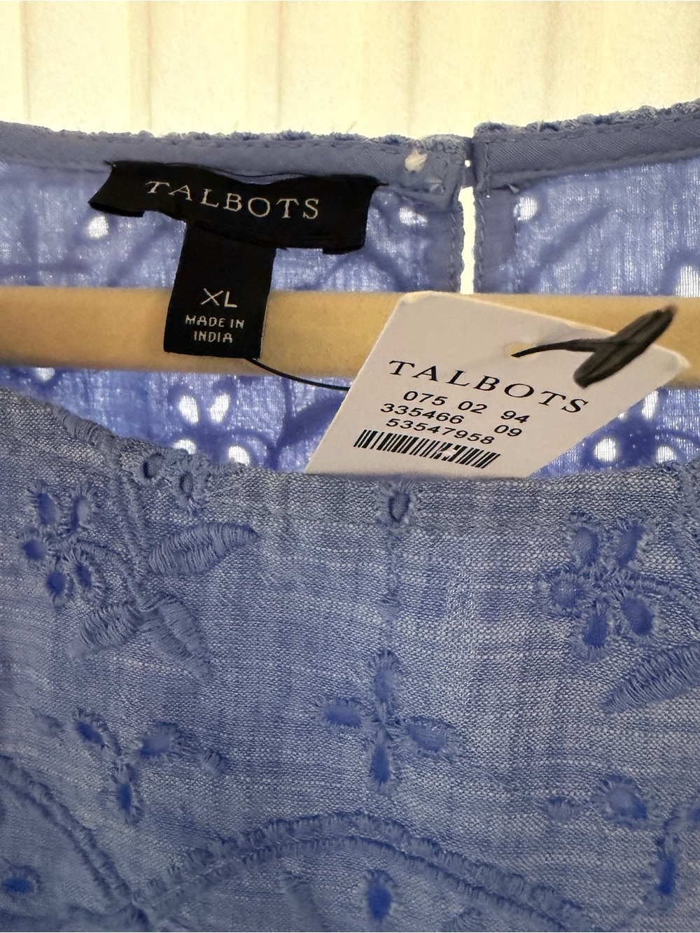 Blue Talbots Embroidered Women's Top Lightweight Boho/Peasant Style Blouse - Picture 3 of 6